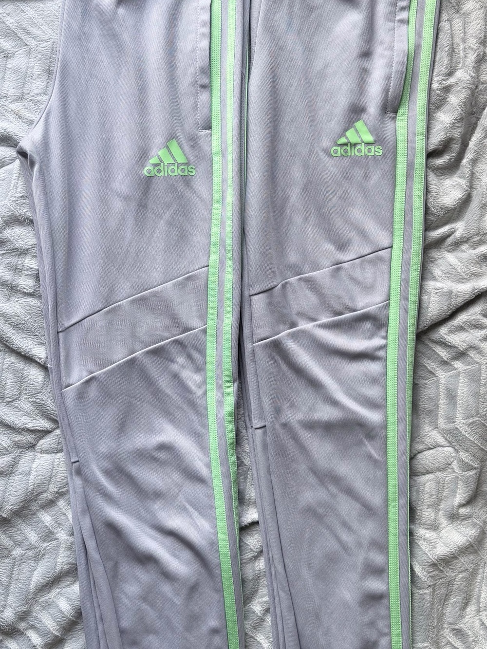 Adidas Kids Aero Ready Light Gray Joggers with Mint Green Stripes